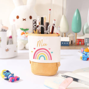 Trousse à Crayons Personnalisée – Avec Prénom ou Photo, Design Arc-en-Ciel Mignon