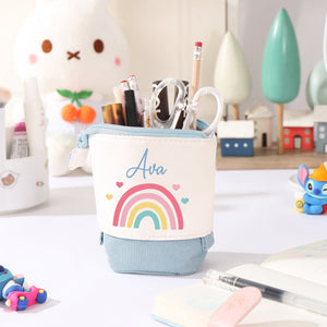 Trousse à Crayons Personnalisée – Avec Prénom ou Photo, Design Arc-en-Ciel Mignon