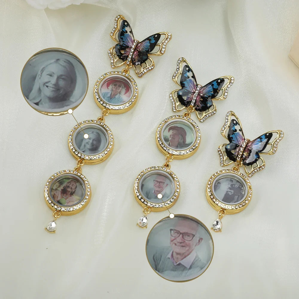 Broche Papillon Personnalisée avec Photo – Bijou Mémoriel Élégant
