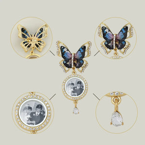 Broche Papillon Personnalisée avec Photo – Bijou Mémoriel Élégant