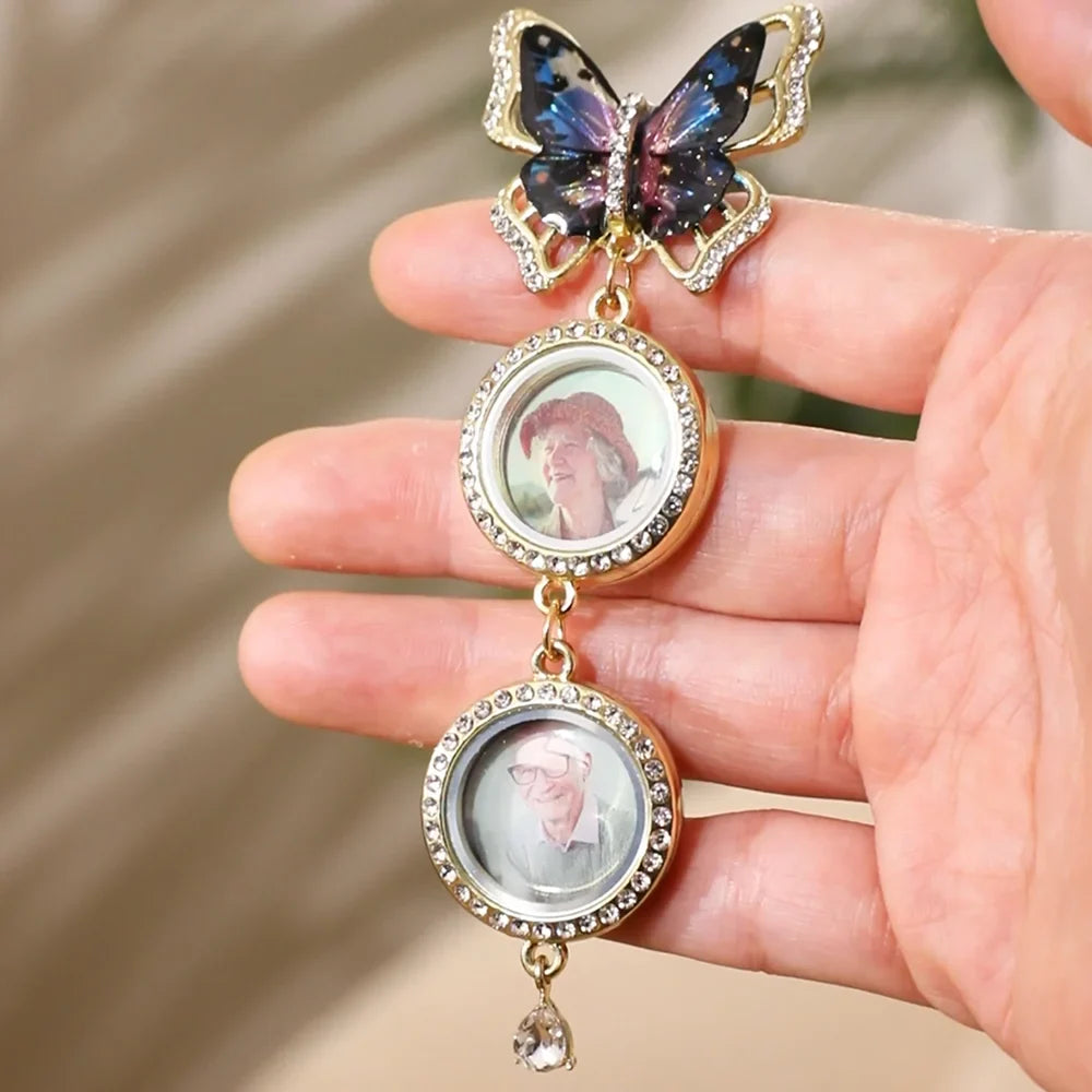 Broche Papillon Personnalisée avec Photo – Bijou Mémoriel Élégant