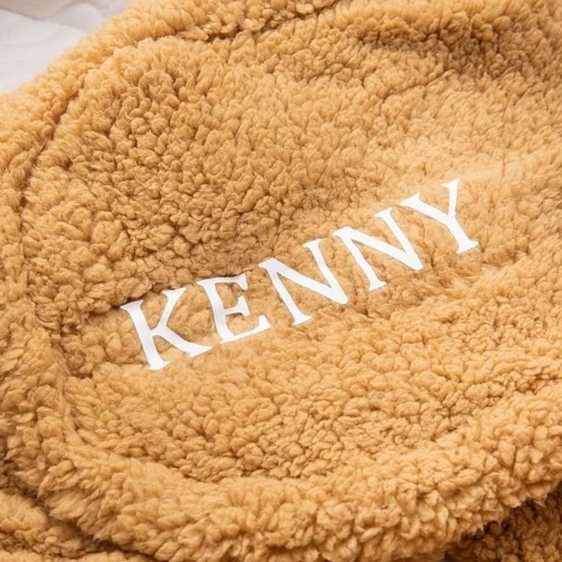 Couverture d’Emmaillotage Bébé Personnalisée avec Nom et Motif Ours – Cadeau d’Anniversaire pour Bébé