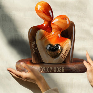Plaque Acrylique Couple Personnalisée avec Prénoms et Date – Cadeau d’Amour Inoubliable