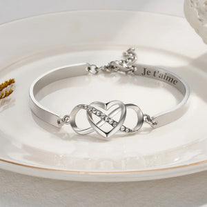 Bracelet Cœur et Infini – Bijou Raffiné avec Gravure Personnalisée