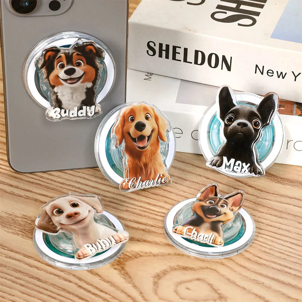Support de Téléphone Personnalisé avec Portrait de Chien - Cadeau Unique pour Amoureux des Animaux