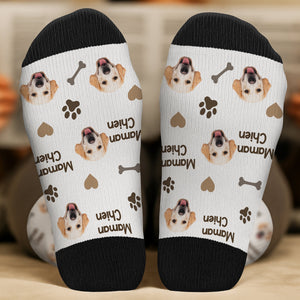 Chaussettes Amusantes pour Amoureux des Chiens-Design Personnalisé avec Photo