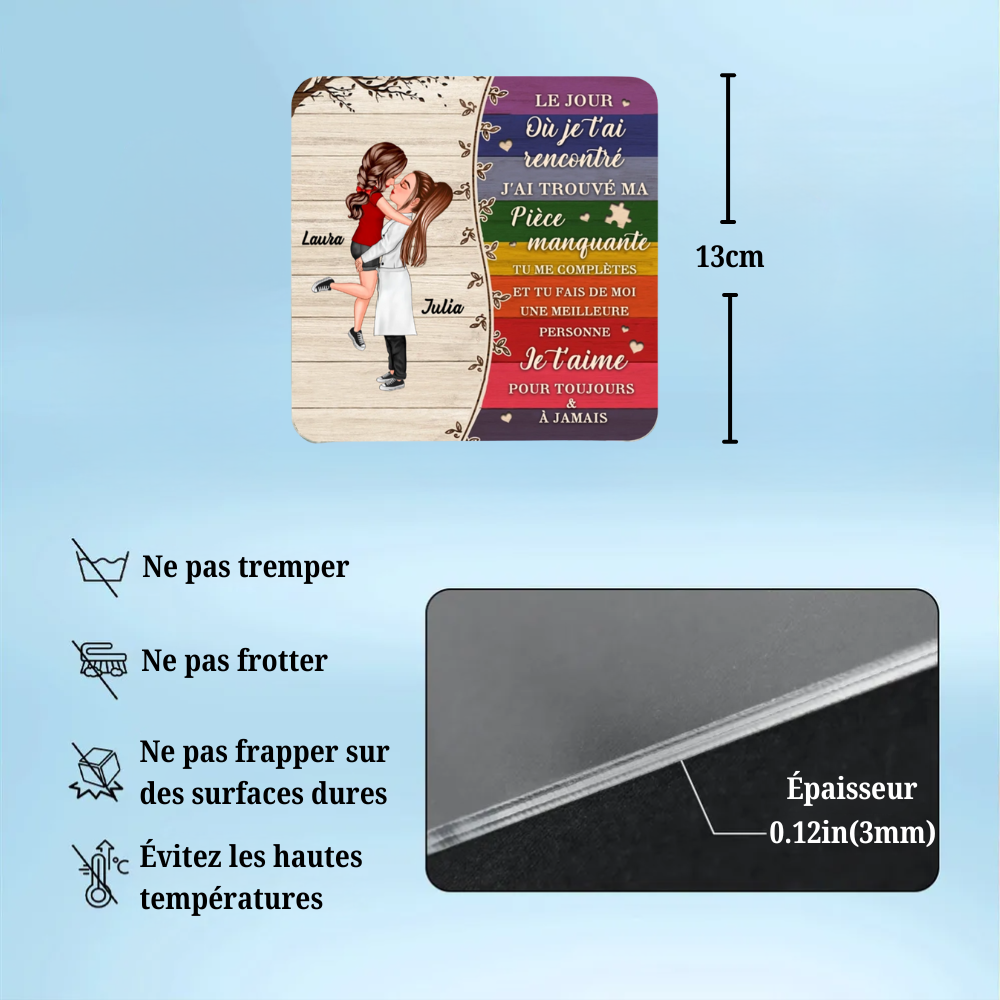 Aimants de Réfrigérateur en Acrylique Personnalisés – Cadeau Romantique et Unique