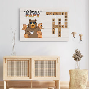 Affiche Personnalisé ‘La Bande à Papy / Mamie’ – Cadeau Familial avec Noms et Ours Adorables