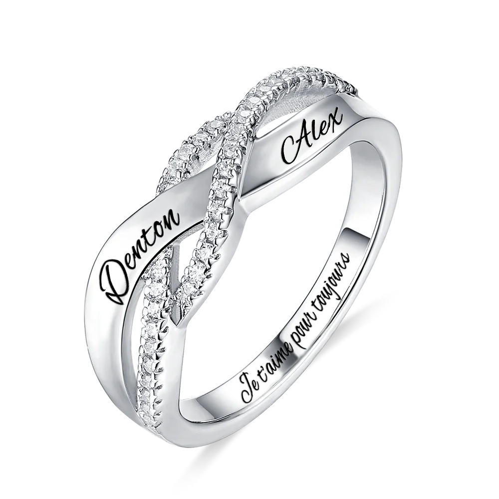 Bague Personnalisée avec Noms – Symbole d’Amour Éternel et Cadeau Romantique