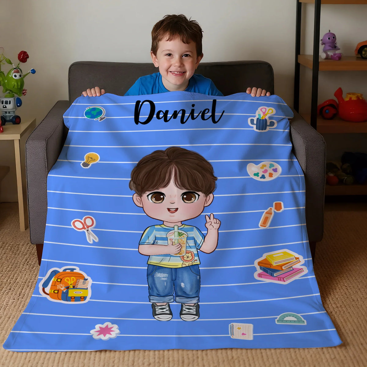Couverture Personnalisée Enfant – Cadeau Unique pour Enfant