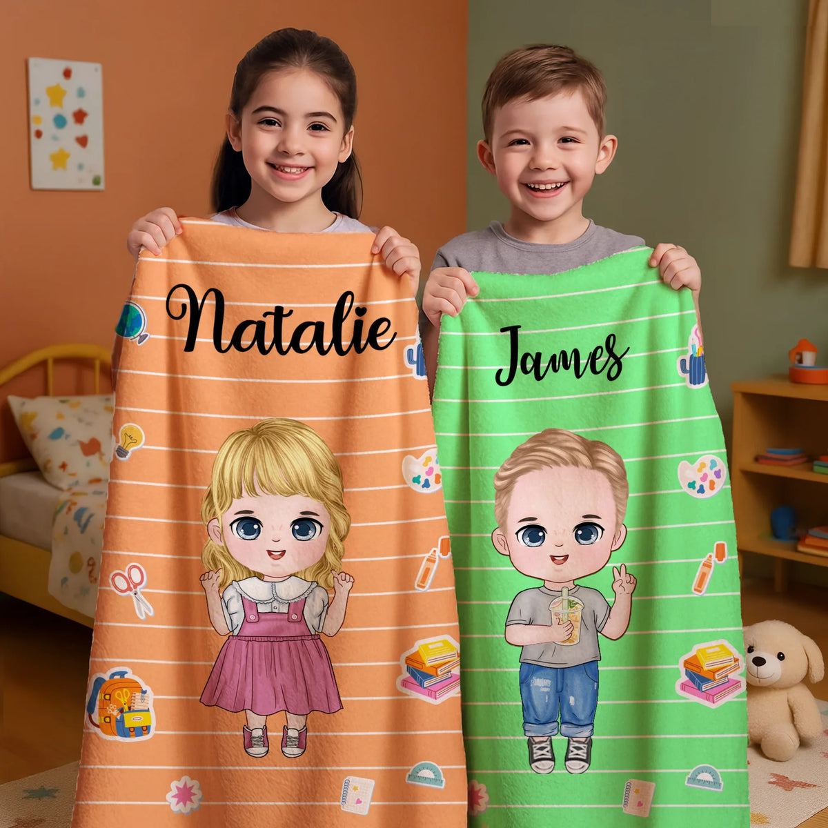 Couverture Personnalisée Enfant – Cadeau Unique pour Enfant