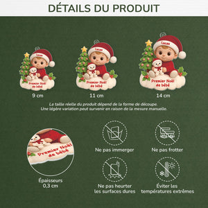 Décoration de Sapin Personnalisée – Le Premier Noël de Mon Bébé