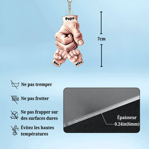 Porte-clés personnalisé Papa & Enfants – Poing contre Poing