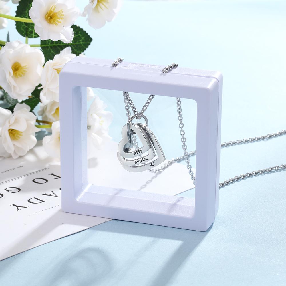 Collier Cœur Personnalisé avec Noms - Cadeau d’Anniversaire ou de Saint-Valentin