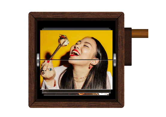 Cadre Photo Mécanique Personnalisé – Flipbook à Manivelle